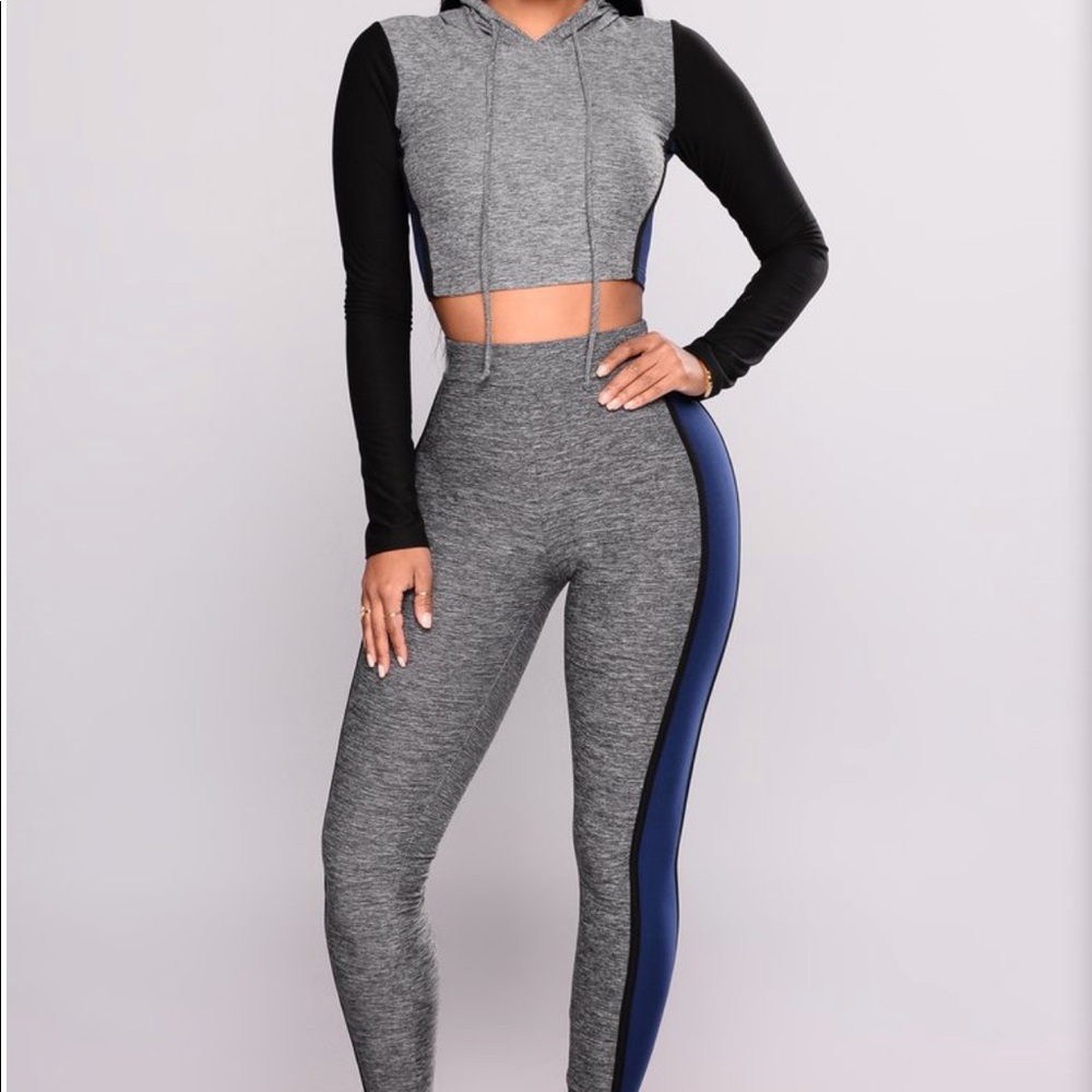 2 piece matching set. Leggings and fitted crop top